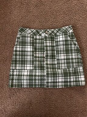Style Rack Green Plaid Mini Skirt Sz M